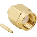 Amphenol RF 132102 Series Coaxial Connector Cable Male SMA, 50 Ω, Straight Body, Gold Plated, Solder Termination 132102