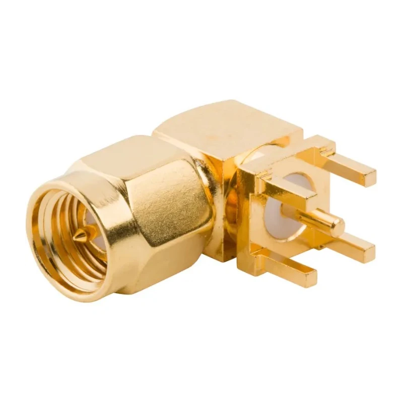 Amphenol RF Coaxial Connector MCX PCB Male 50 Ω Right Angle Body Through Hole 901-9894-RFX
