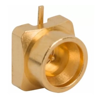 Amphenol RF SMPM PCB Female Coaxial Connector 50 Ω 10–26.5GHz Gold Plated Body 925-196J-51PT