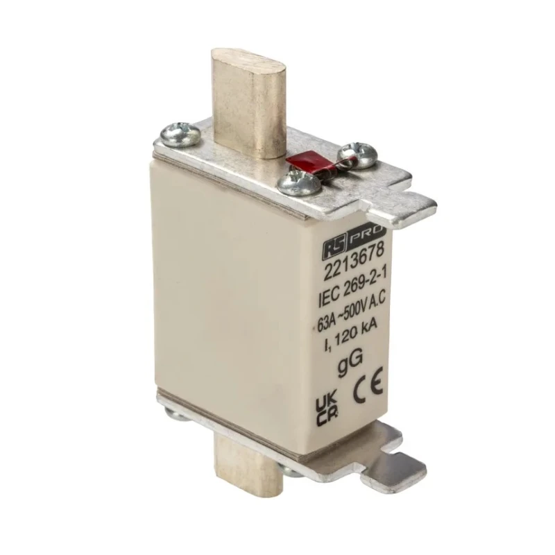 RS PRO 63A NH Fuse NH000 415V AC Fast-Acting Blade Tag Fuse NH000 RS PRO