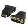 RS PRO Adapter Female HDMI Straight DVI-D Adapter 50mm Length Black PVC Housing Gold Flash Contacts 220-6488