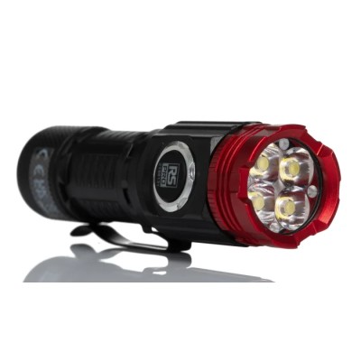 RS PRO Rechargeable LED Torch Aluminium Housing 1500 lm Luminosity 105 mm Length 219-8131