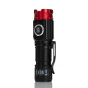 RS PRO Rechargeable LED Torch Aluminium Housing 1500 lm Luminosity 105 mm Length 219-8131