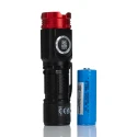 RS PRO Rechargeable LED Torch Aluminium Housing 1500 lm Luminosity 105 mm Length 219-8131