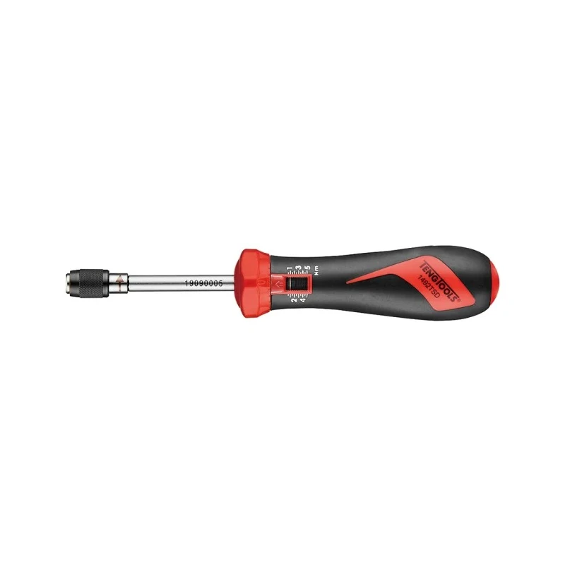 Teng Tools Adjustable Torque Screwdriver 1 To 5 Nm 1/4 in Drive ±6 % Accuracy 1492TSD