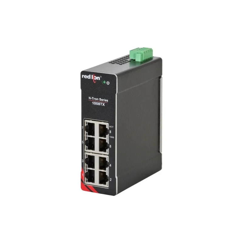 N-Tron Unmanaged 8 Port Ethernet Switch Rack Mount 10-49 VDC Power Inputs 1008TX