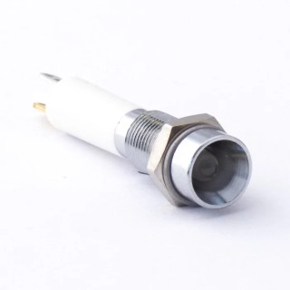 CML Innovative Technologies LED White Panel Mount Indicator, 8 mm Mount Hole, Tab Termination, IP67, 24V AC/DC, 4mA 190503ZW