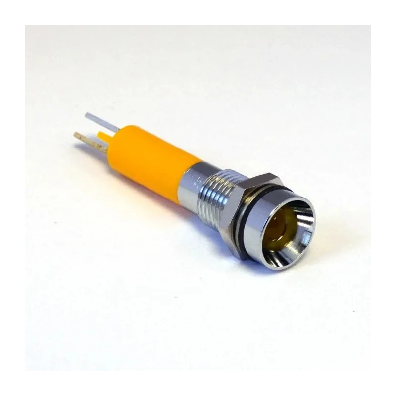CML Innovative Technologies Yellow LED Panel Mount Indicator 24V dc, 8 mm, Tab Termination IP67 19050352