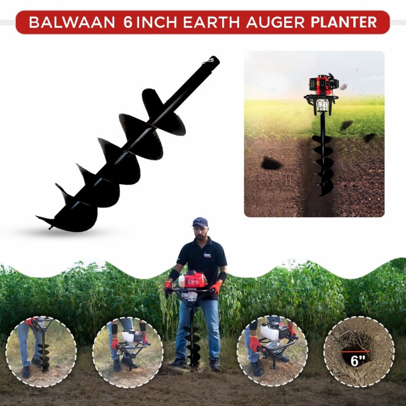 Balwaan 6 Inche Double Spiral Planter for Earth Auger