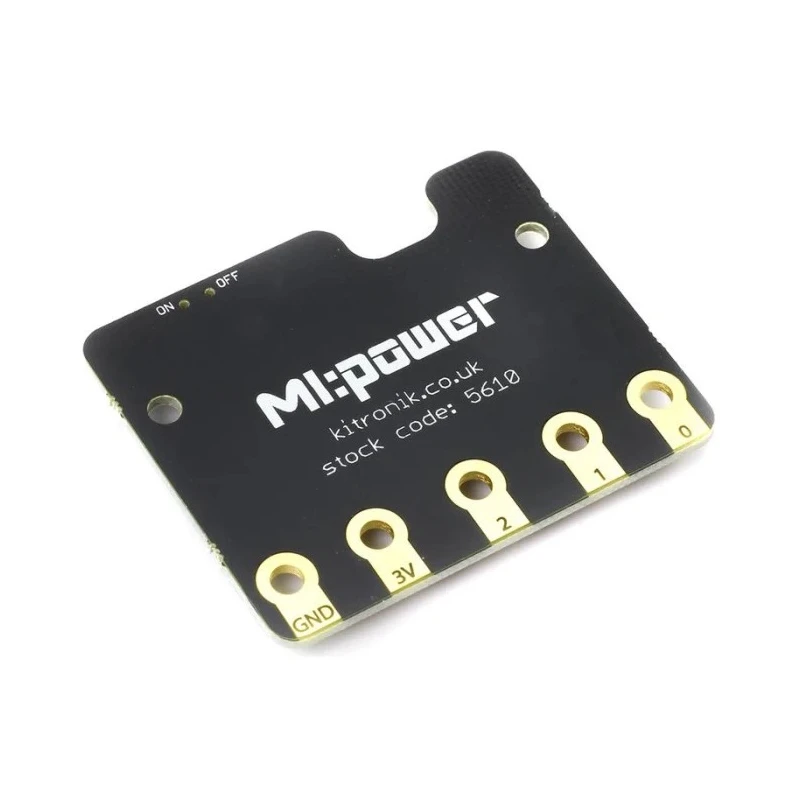 Kitronik Power Board for the BBC Microbit V2, Add-on Board with Built-in Buzzer and 3V Coin Cell Holder 5610-V2