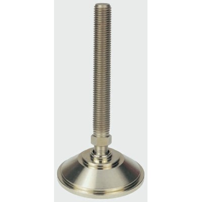 Nu-Tech Engineering Adjustable Foot M16 Thread Size 70 mm Base Diameter Nickel Plated Steel 1500 kg Static Load A070/008