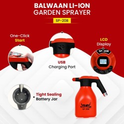 Balwaan Li-Ion Battery Sprayer 2 L Tank Capacity, SP-20B