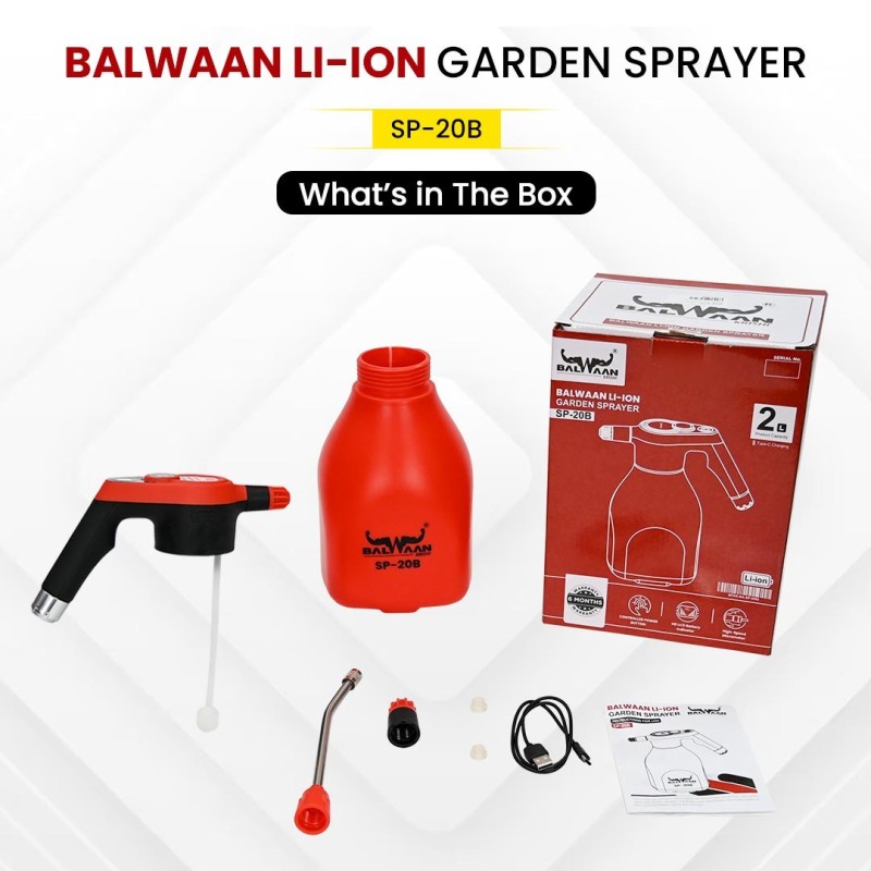 Balwaan Li-Ion Battery Sprayer 2 L Tank Capacity, SP-20B