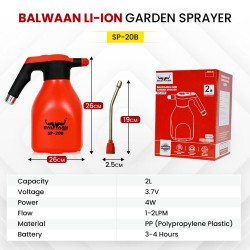 Balwaan Li-Ion Battery Sprayer 2 L Tank Capacity, SP-20B