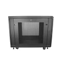 StarTech.com 12 U-Rack Floor Standing Server Cabinet, Steel Black, 640mm(H) x 600mm(W) x 852mm(D) RK1233BKM
