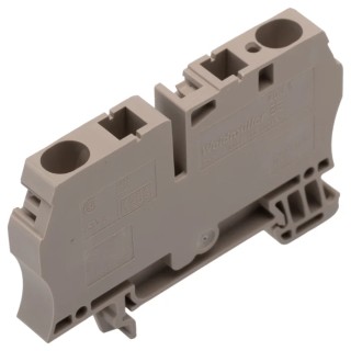 Weidmüller ZDU Series Feed Through Terminal Block Brown, 6mm² Cable CSA, 1-Level, Clamp, 800V, 57A 1608620000