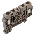 Weidmüller ZDU Series Feed Through Terminal Block Brown, 6mm² Cable CSA, 1-Level, Clamp, 800V, 57A 1608620000