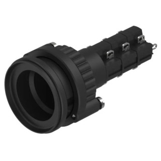 EAO Mushroom-Head Illuminated Push Button Actuator Plastic Housing Black Flush Round Front 14-133.0252