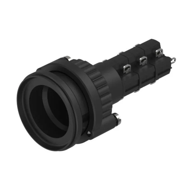 EAO Mushroom-Head Illuminated Push Button Actuator Plastic Housing Black Flush Round Front 14-133.0252
