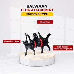 Balwaan Tiller Attachment 26mm S type (12 Inch), Black