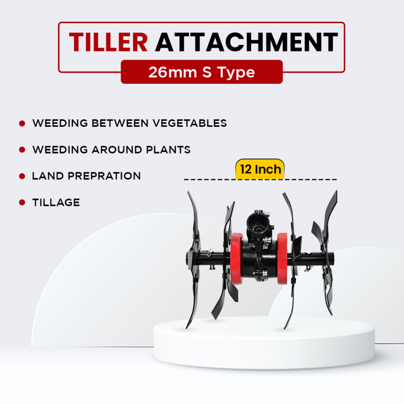 Balwaan Tiller Attachment 26mm S type (12 Inch), Black