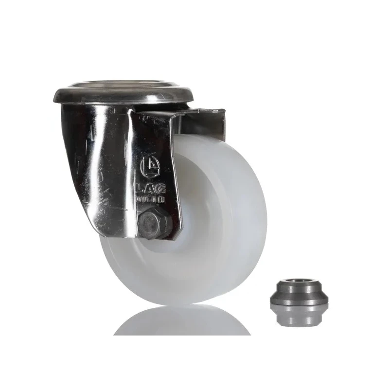 LAG Swivel Castor with Stainless Steel Frame, Polyamide 80 mm Wheel, 150 kg Load Capacity 17227 HB