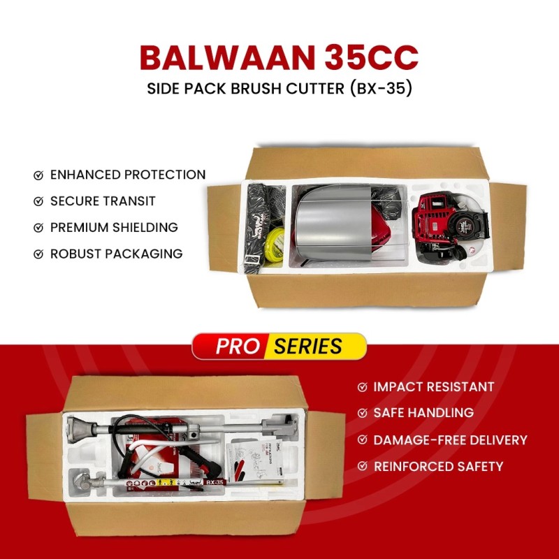 Balwaan BX-35 Pro Side Pack Brush Cutter, 35cc