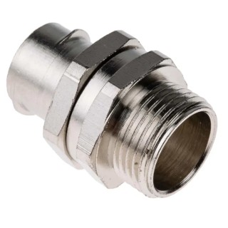 Adaptaflex Nickel-Plated Brass Conduit Fitting 20 mm Nominal Size, M20 Thread, IP40 Rating 7TCA296010R0074 S20/M20/B