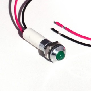 CML Innovative Technologies LED Panel Mount Indicator with Lead Green 12V DC 32mcd IP67 M8 Mount 19040351WEC
