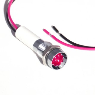 CML Innovative Technologies Recessed LED Indicator Red, Wire Terminal, IP67, M8 Mount Hole Size 19050353WEC