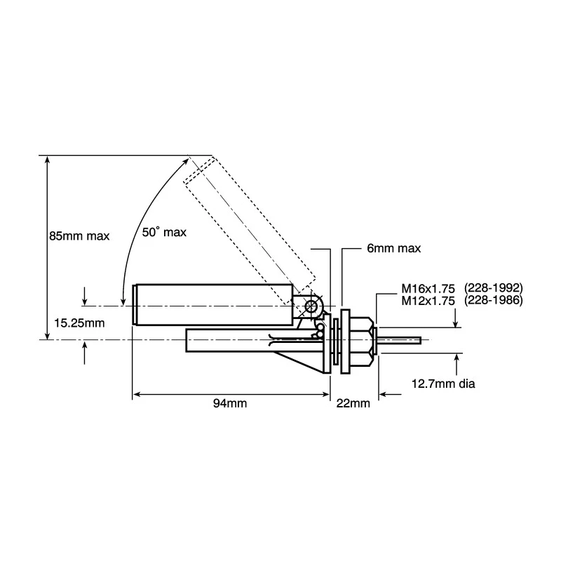 Cynergy3 RSF30 Series Horizontal Nitrile Rubber (NBR) Float Switch, 1 m Cable, NO/NC, 300 V AC/AC Max, 300 V RSF33W100RC