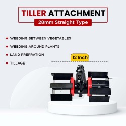 Balwaan Tiller Attachment 28mm Straight Type (12 inch), Black