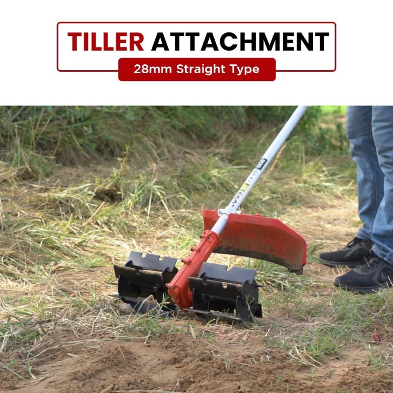 Balwaan Tiller Attachment 28mm Straight Type (12 inch), Black