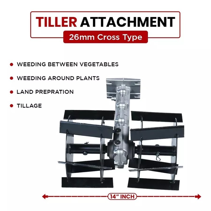 Buy Balwaan Tiller Attachment Cross Type 26MM 14 Inch