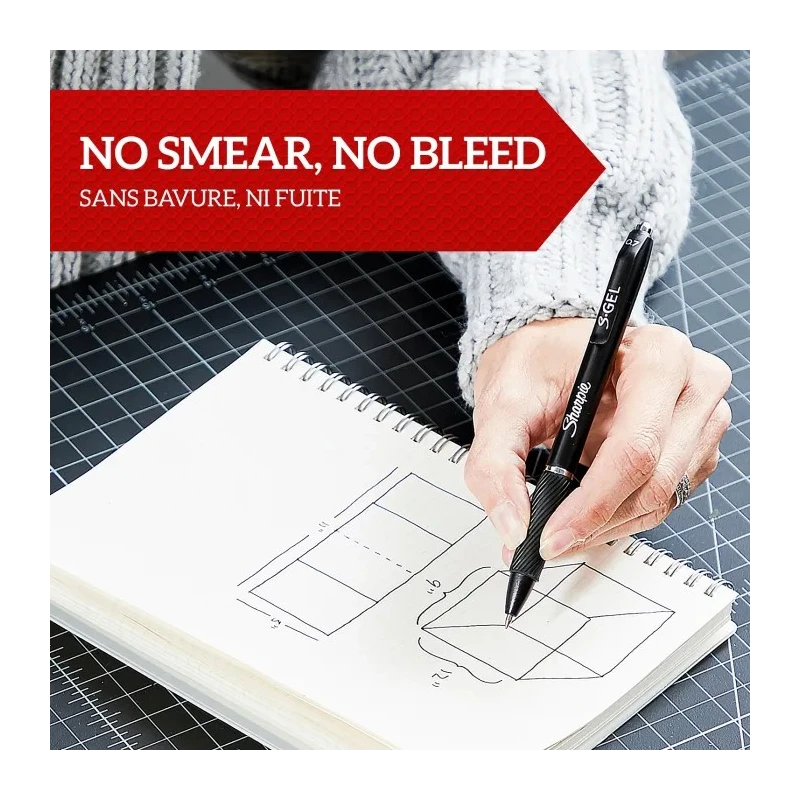 Dymo Black Ink Pen Gel Ink, Rubber Grip, 0.7 mm Tip Size 2229108
