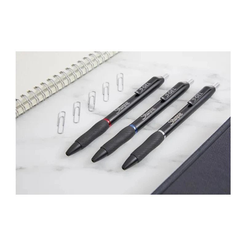 Dymo Black Ink Pen Gel Ink, Rubber Grip, 0.7 mm Tip Size 2229108