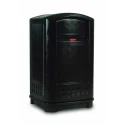 Rubbermaid Commercial Products Black 50gal Plastic Swing Lid Waste Bin FG396400BLA