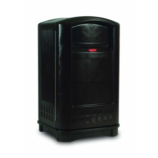 Rubbermaid Commercial Products Black 50gal Plastic Swing Lid Waste Bin FG396400BLA