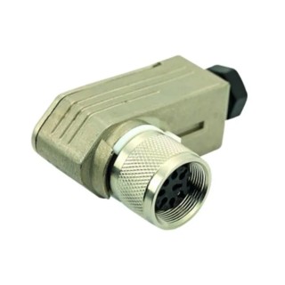 Amphenol Industrial C091 6 Pole Right Angle M16 DIN Connector, 7A, 300V, IP67 Screw Coupling, Cable Mount C09111F0060002