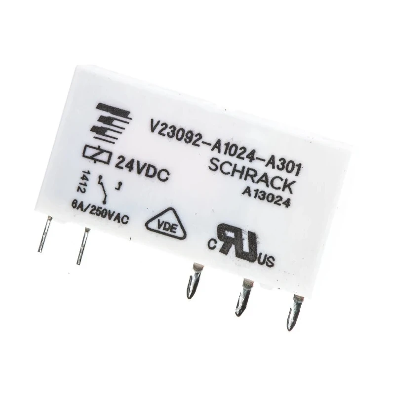 TE Connectivity PCB Power Relay 24V DC Coil 6A Switching Current SPDT V23092-A1024-A301 2-1393236-4