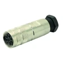 Amphenol Industrial C091 6 Pole Straight M16 DIN Connector, Screw Coupling, 7A, 300V, IP67, Die Cast Nickel C09131D0061012