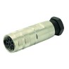 Amphenol Industrial C091 6 Pole Straight M16 DIN Connector, Screw Coupling, 7A, 300V, IP67, Die Cast Nickel C09131D0061012