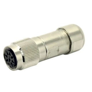 Amphenol Industrial 8 Pole Straight M16 DIN Connector, 7A, 100V, Screw Coupling, IP67 Protection C09131D0081012