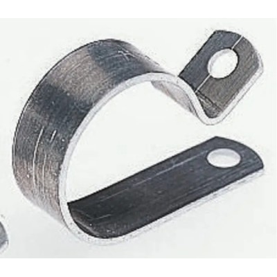 HellermannTyton Aluminium P-Clip 12.7 mm ID Natural, Mounting Hole Diameter 5.2 mm 211-10080 ALU8-AL-NA