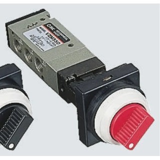 SMC Twist Selector Pneumatic Manual Control Valve VZM500 Series G 1/8 Port, 0.7 Mpa Pressure, 589 NL/min Flow EVZM550-F01-34R