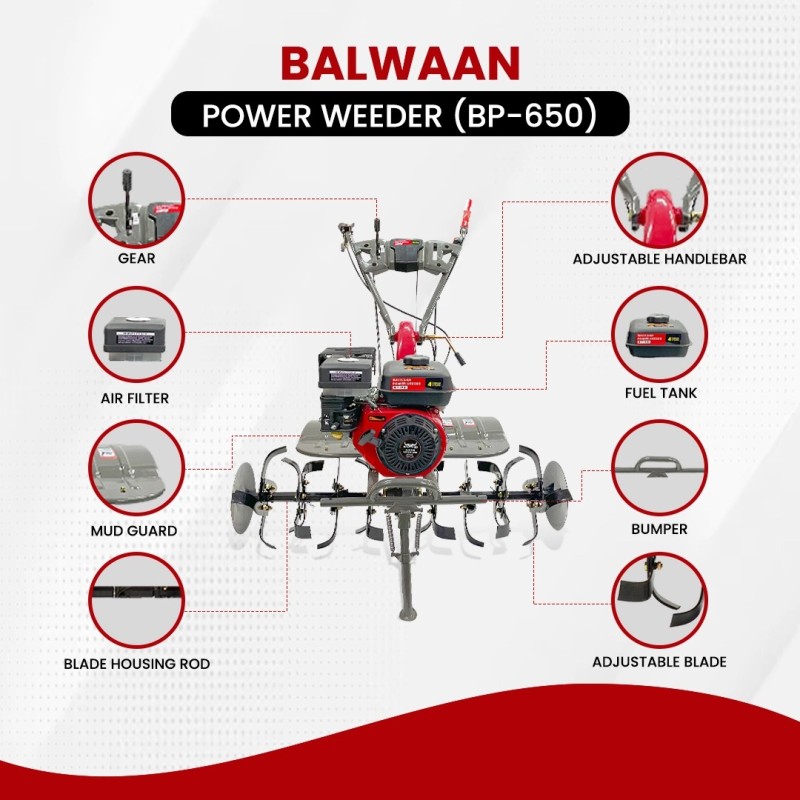 Balwaan 7 HP Agricultural Power Weeder, BP-650