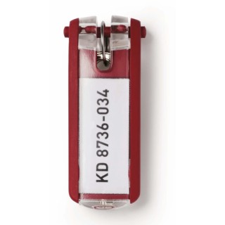 Durable Plastic Key Tag Red 6 Pack 195703