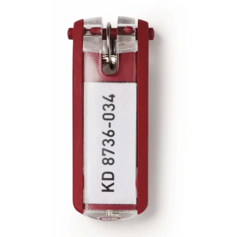 Durable Plastic Key Tag Red 6 Pack 195703