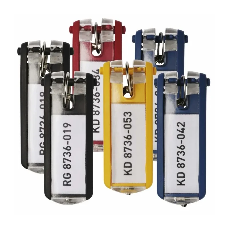 Durable Plastic Key Tag Red 6 Pack 195703