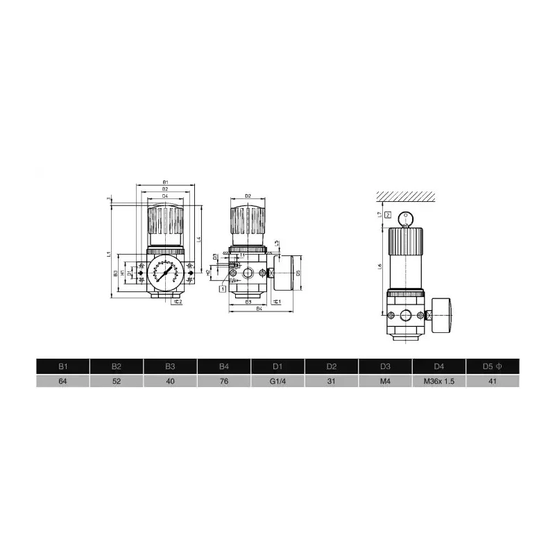 RS PRO Miniature Regulator with 1/4 in Threaded G Inlet and Outlet Connections 700 L/min Flow Rate 235-1147
